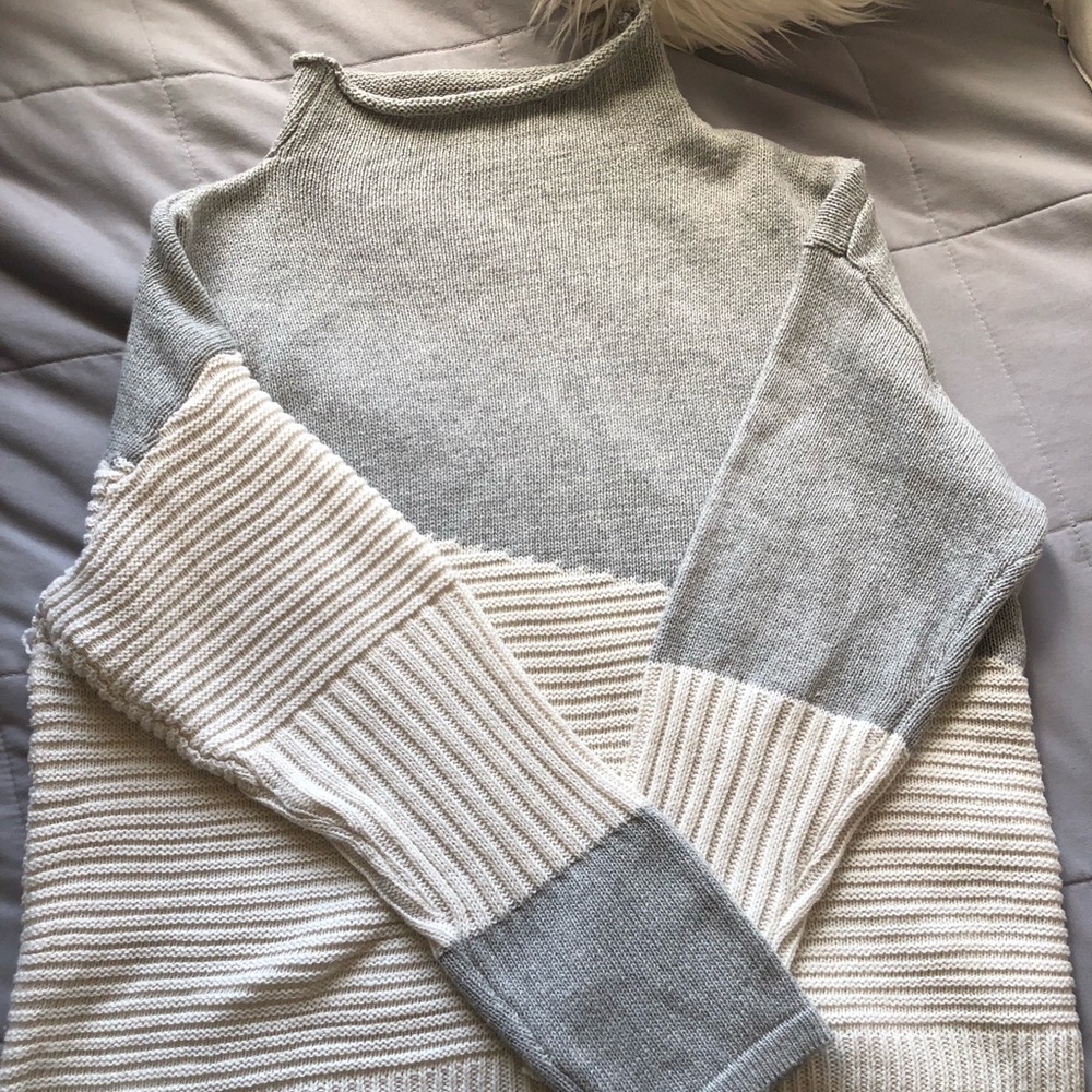 Grey and white patterned sweater
